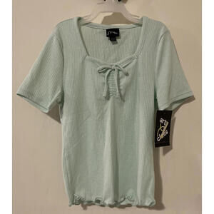 Art Class Girls XS 4/5 Light Green Ribbed Short Sleeved Tshirt NWT! A1929